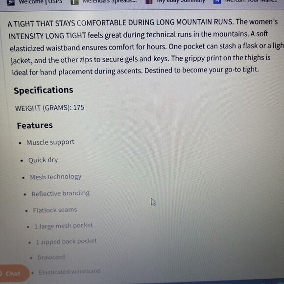 Salmon Womens Black Long Intensity Tight Skinny Leg Compression Size M - Picture 10 of 12